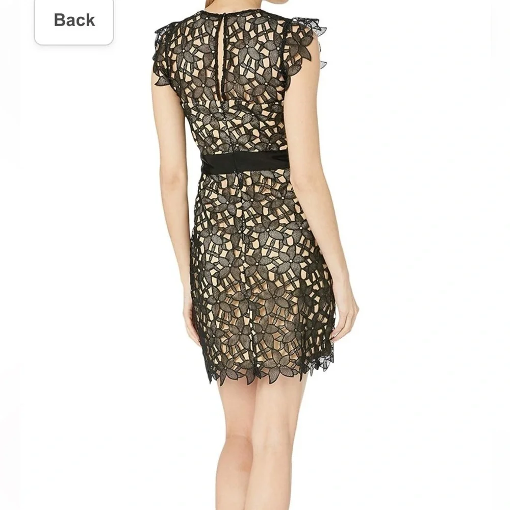Milly leila black dress with gold under skirt